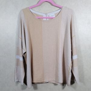 2/$10 04117 Wrap London golden yellow & cream textured cotton blouse 18